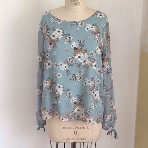 Floral Blue Blouse